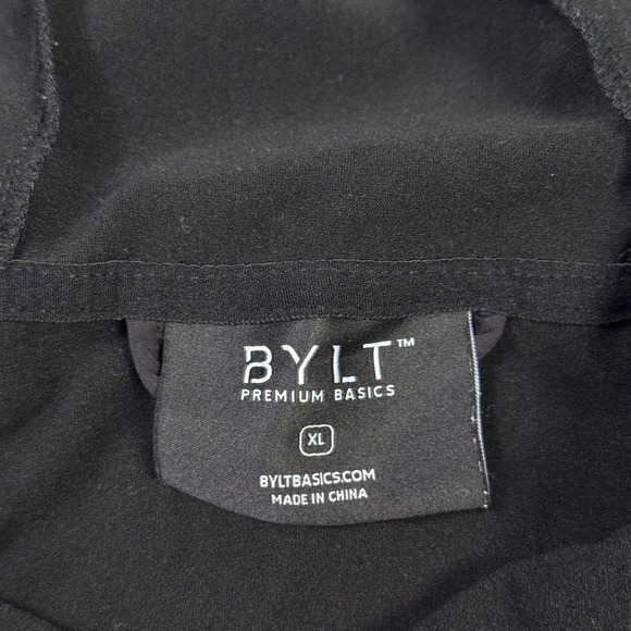 BYLT Premium Basics Full Zip Jacket Hoodie Mens XL Black Stretch Performance - Picture 2 of 8